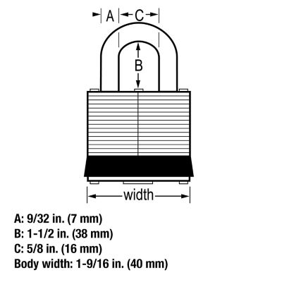 Image showing 5 th Master Lock 1-1/2 in. Shackle Laminated Steel Padlocks, 3-Pack