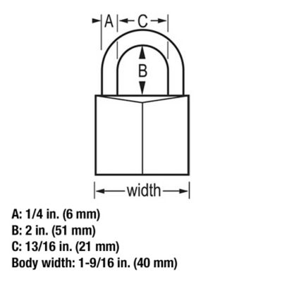 Image showing 5 th Master Lock 2 in. Shackle Covered Solid Body Padlock