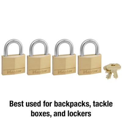 Image showing  1/4 in. Shackle Solid Body Padlocks, 4-Pack