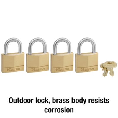 Image showing  1/4 in. Shackle Solid Body Padlocks, 4-Pack