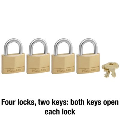 Image showing  1/4 in. Shackle Solid Body Padlocks, 4-Pack
