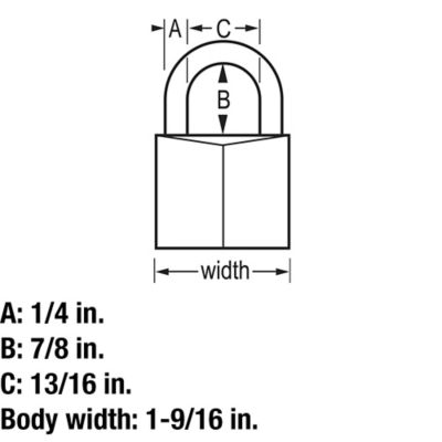 Image showing  1/4 in. Shackle Solid Body Padlocks, 4-Pack