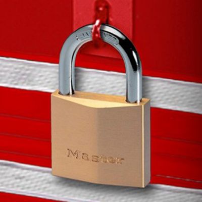 Image showing 5 th Master Lock 1/4 in. Shackle Solid Body Padlocks, 4-Pack