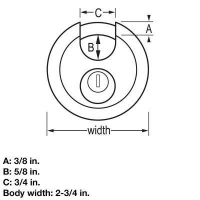 Image showing  5/8 in. Shackle Discus Padlock