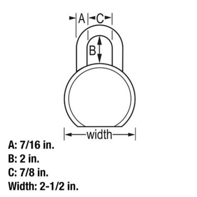 Image showing 5 th Master Lock 2 in. Shackle Solid Steel Padlock