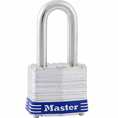 Master Lock 9/32 in. Diameter Shackle Laminated Steel Padlock, 1-1/2 in. Shackle