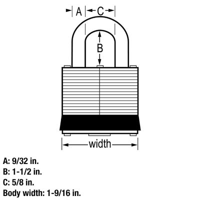 Image showing 5 th Master Lock 1-1/2 in. Shackle Laminated Steel Padlock
