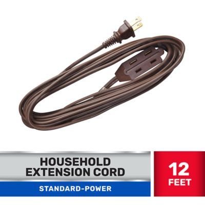 JobSmart 12 ft. Indoor Southwire Cube Tap Standard-Power Household Extension Cord, Brown