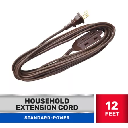 JobSmart Household Standard Supply Extension Cord for 16 Gauge 12 Feet Indoor Cube Faucet Brown Extension Cords