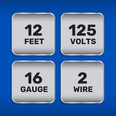 Image showing  12 ft. Indoor 16-Gauge Cube Tap Standard-Power Household Extension Cord, Brown