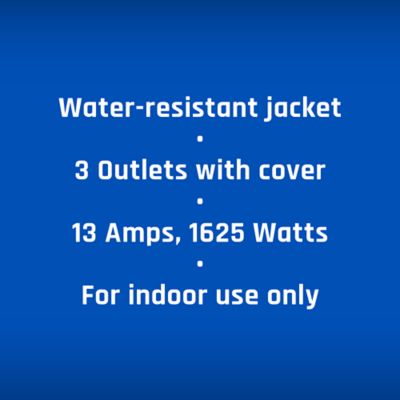 Image showing  9 ft. Indoor 16-Gauge Cube Tap Standard-Power Household Extension Cord, White