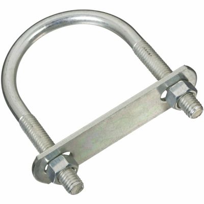 National Hardware 3/8 in. x 2-1/2 in. x 4 in. Zinc Plated N222-208 2190 U-Bolt, Zinc Plated