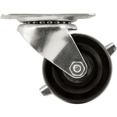 Waxman 2 in. 125 Capacity Titan Heavy-Duty Rubber Plate Caster, Swivel with Brake