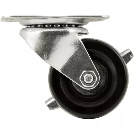 Waxman Titan 2 in Heavy Duty Rubber Plate Caster 125 Capacity Swivel with Brake Casters