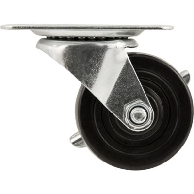 Waxman 3 in. 225 lb. Capacity Titan Heavy-Duty Rubber Plate Caster, Brake