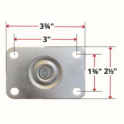 Image showing  3 in. Thermoplastic Rubber Swivel Caster with Brake, Non-Marking, USA-Made, 110 lb. Capacity