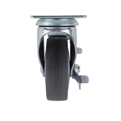 Image showing  4 in. 250 lb. Capacity Titan TPR Rubber Plate Caster with Brake