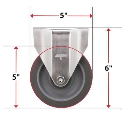 Image showing  5 in. Thermoplastic Rubber Rigid Plate Caster, Non-Marking, USA-Made, 325 lb. Capacity