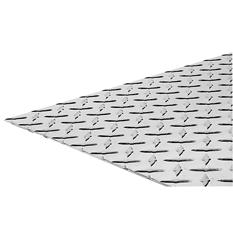 Hillman SteelWorks 24 in. x 24 in. 4220BC Polished Aluminum Diamond Plate Sheet Metal, Green