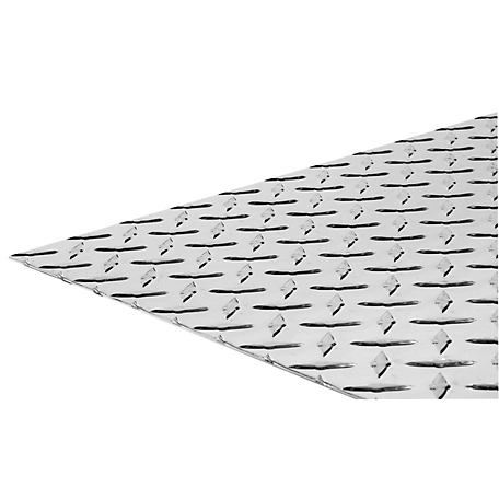Hillman SteelWorks 24 in. x 24 in. 4220BC Polished Aluminum Diamond Plate Sheet Metal, Green