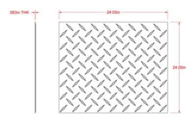 Image showing  SteelWorks 0.063 in. x 24 in. x 24 in. Tread Plate, Bright Aluminum