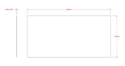 Image showing  SteelWorks 12 in. x 24 in. #26 Solid Steel Sheet, Zinc-Plated