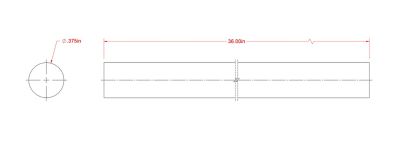 Image showing  SteelWorks 3/8 in. x 3 ft. Un-Threaded Weldable Solid Cold-Rolled Steel Rod