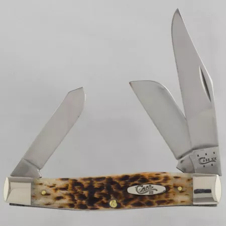 Case Cutlery Large 3.3" Stockman CS Bone Knife Amber Knives