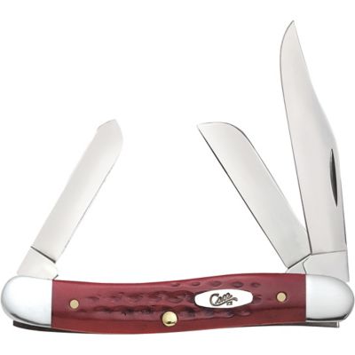 Case Cutlery 2.625 in. Pocket Worn Old Bone Medium Stockman Knife, Red