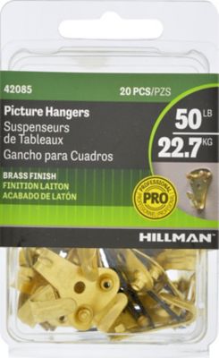 Hillman Professional Picture Hangers Brass 50lb (20 Pack)