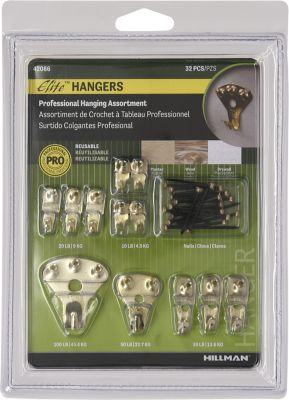 Hillman Elite Picture Hanging Assortment 10-100lb (32 Pack)