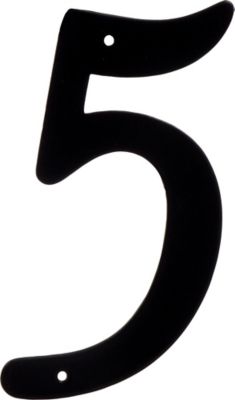 Hillman 4 in. Nail-On Black Aluminum Number 5
