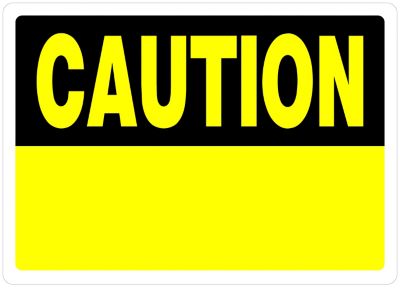 Hillman Blank Caution Sign Yellow and Black (10in. x 14in.)
