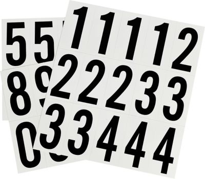 Image showing  2 in. Vinyl Adhesive House Number Pack, Black/White