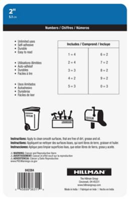 Image showing  2 in. Vinyl Adhesive House Number Pack, Black/White