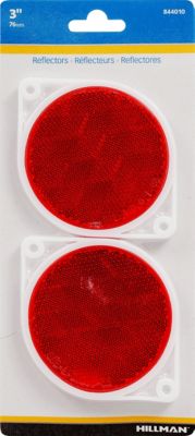 Hillman Adhesive Reflector Red (3in.) -2 Pack