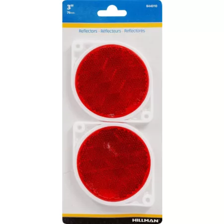 Hillman Adhesive Reflectors 3 in Red Pack of 2 Driveway Markers & Reflectors