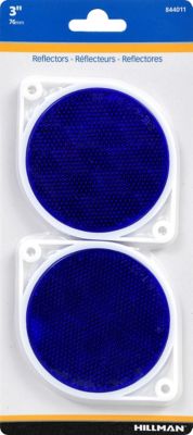 Hillman Adhesive Reflector Blue (3in.) -2 Pack