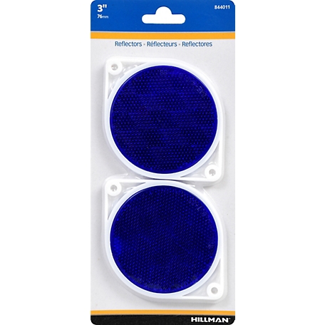 Hillman Adhesive Reflector Blue (3in.) -2 Pack