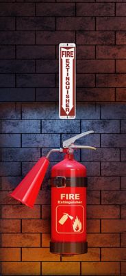 Image showing  Fire Extinguisher Sign, 4 in. x 18 in.