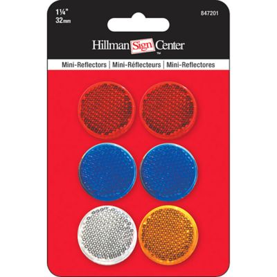 Hillman Multi-Colored Mini Reflectors, Small, 6-Pack