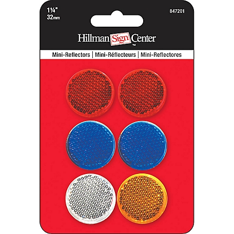 Hillman Multi-Colored Mini Reflectors, Small, 6-Pack