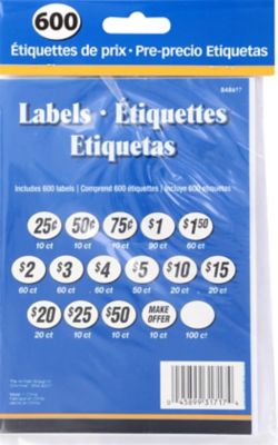 Image showing  Pre-Priced Garage Sale Labels, 600-Pack