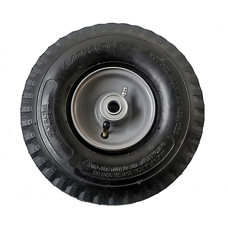 Pneumatic Wheels, 10 in., 4.10/3.50-4, Sawtooth Tread/5/8 in. Bore Size ...
