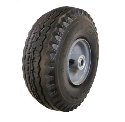 Image showing  10 in. 4.10/3.50-4 Pneumatic Wheels, Sawtooth Tread, 5/8 in. Bore Size