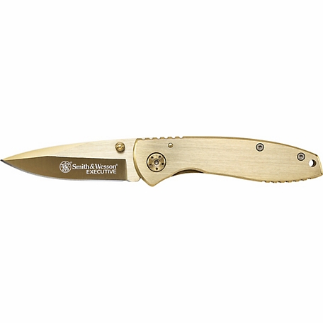 Smith & Wesson 2.81 in. Executive Frame Lock Folding Knife, Gold