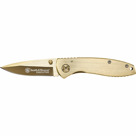 Smith & Wesson 2.81 in. Executive Frame Lock Folding Knife, Gold
