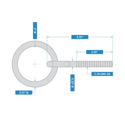 Image showing  3/8 in. x 3-3/4 in. Zinc-Plated Ring with Eye Bolt/Nut
