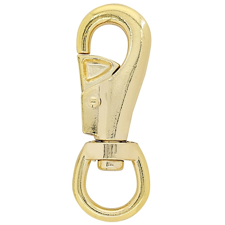 Hillman Hardware Essentials 7/8 in. x 3-7/8 in. Cattle Snap with Swivel Eye, Brass Plated