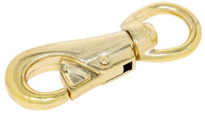 Image showing  Hardware Essentials 7/8 in. x 3-7/8 in. Cattle Snap with Swivel Eye, Brass-Plated